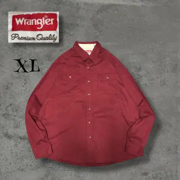 90s Wrangler 랭글러 긴팔 워크 셔츠 버건디 XL