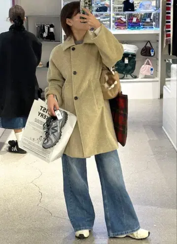 컬러 미들 코트 nugu