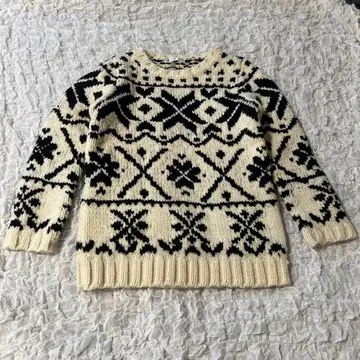 LOUNIE 루니 노르딕 무늬 카우친 스웨터 울 100%