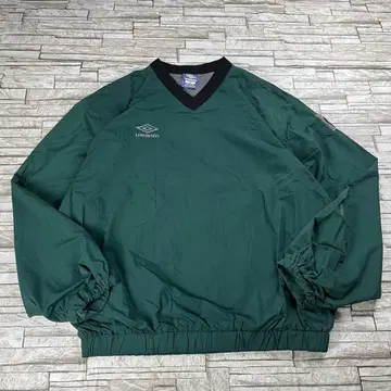90s UMBRO 나일론 풀오버 그린 원포인트 자수