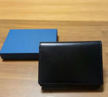 매끄러운 가죽 명함지갑 천연 가죽 소가죽 블랙 남성용 여성용 박스 포함