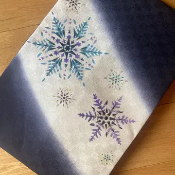 미사용 새상품 순수 실크 나고야 오비 눈꽃 스타