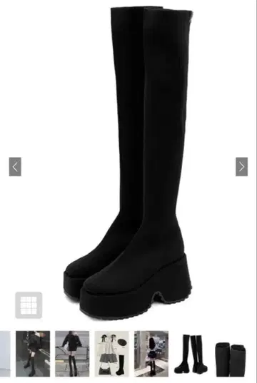 GRL 스트레치 니트 통굽 롱 부츠 zr1194