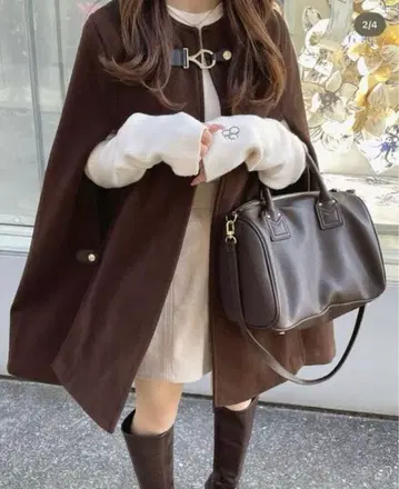 오그 Ogue. 클래시컬 벨트 케이프 코트 케이프 코트 판초 브라운