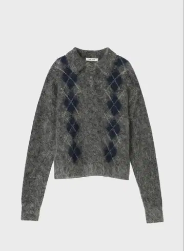 The toe 아가일 니트 Marien Argyle Knit 그레이 S