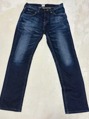 리 101 슬림핏 데님 팬츠 다크 블루