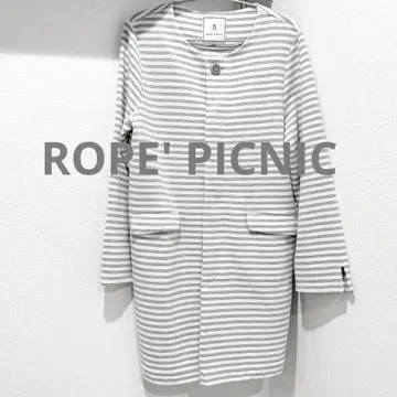 [ROPE' PICNIC] 립플 보더 무지 배색 버튼 노카라 코트 40