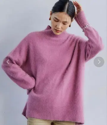 그린 레이블 릴랙싱 헤어리 하이넥 풀오버 니트