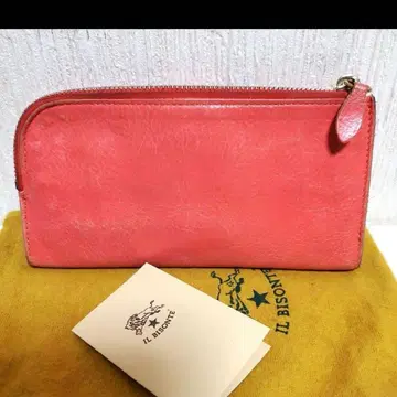 핑크 가죽 장지갑 카드 케이스 포함