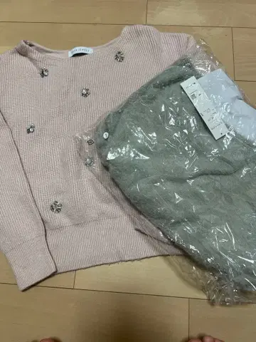 FEERICHELU 니트 묶음 판매 핑크 그레이