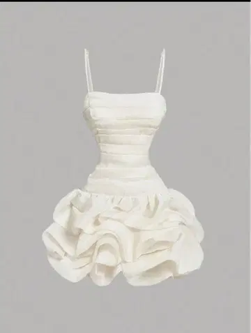 SHEIN MOD 셔링 버블 헤매 오간자 미니 드레스