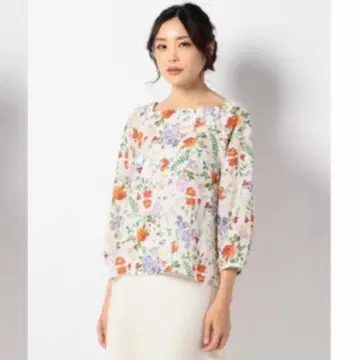쿠미교쿠 플뢰르 프린트 블라우스만