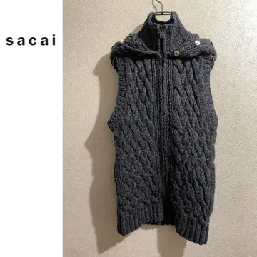 sacai 후디드 케이블 니트 베스트 / 사카이 믹스 프릴