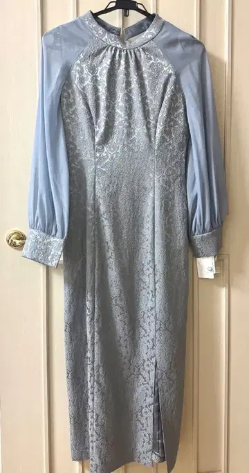 AIMER 자카드 래글런 슬리브 종아리 기장 파티 드레스