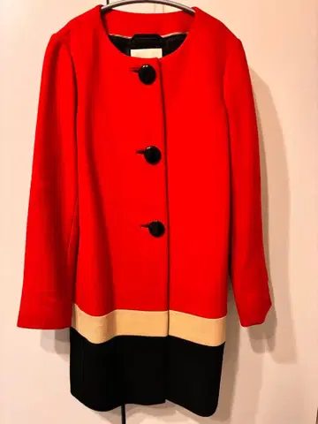 케이트 스페이드 컬러 절개 롱 코트 사이즈 2