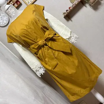 미사용 LaTOTALITE 원피스 슬리브리스 겨자색 계열