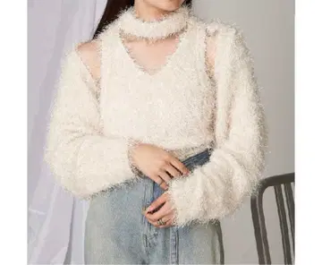 2세트 라메 니트 라메 샤기 니트 볼레로 라메 볼레로 샤기 상의