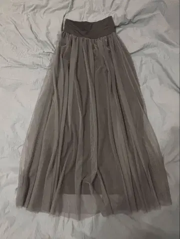 [ Chacott ] 튤 롱 스커트 / 차콜 그레이