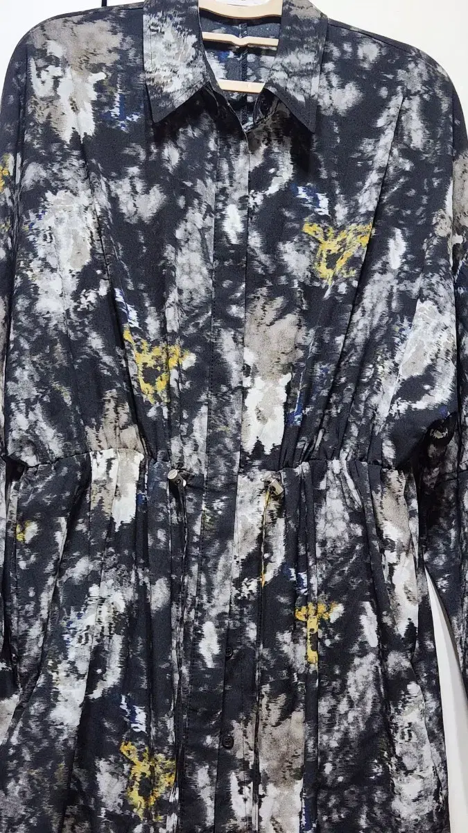 Patterned Shirt Long Onepiece