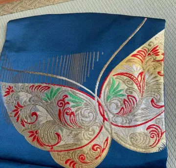 나고야 오비 나비 자수 파랑