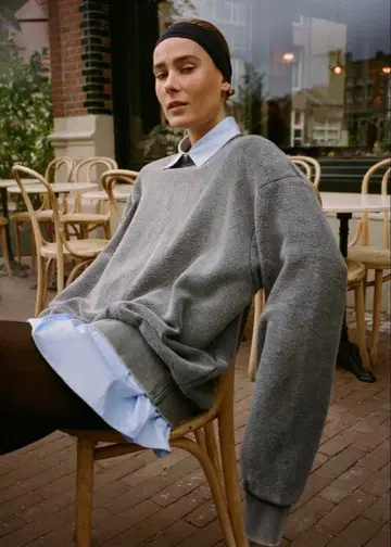 ZARA 유즈드 가공 오버 사이즈 스웨트 셔츠