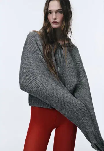 ZARA 지퍼 니트 봄버 자켓