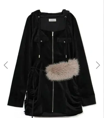 bubbles 퍼 벨벳 원피스