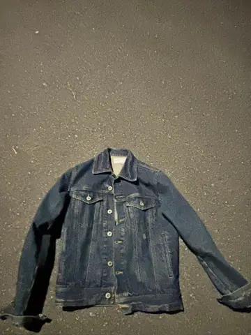 다크 블루 데님 자켓 가공 있음