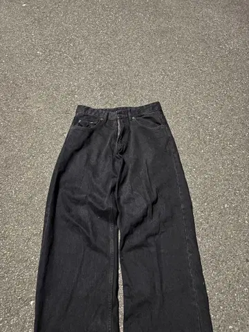 블랙 ZARA 배기 데님 스케이터 핏