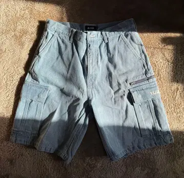 XLARGE 라이트 블루 카고 숏팬츠