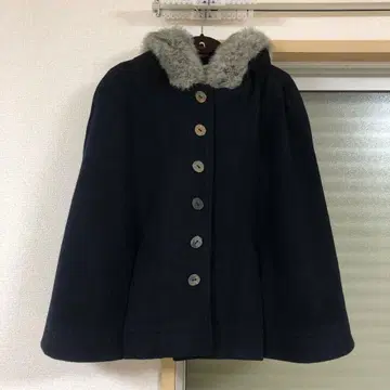 Jane Marple 케이프 판초 코트 리본 블랙 일본제 M