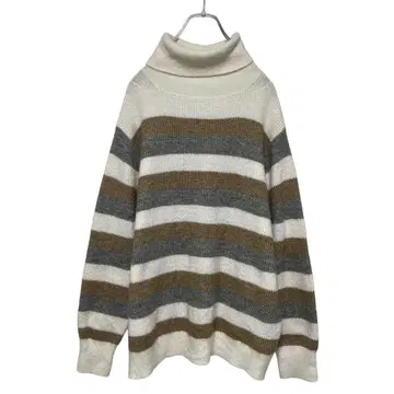 구제 의류 보더 무늬 니트 스웨터