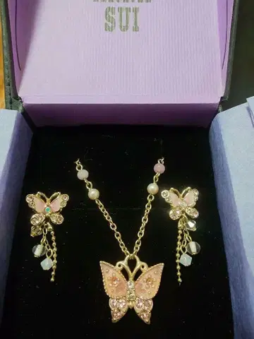 ANNA SUI 안나수이 나비 목걸이 귀걸이 세트