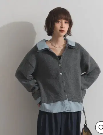 셔츠 레이어드 스타일 니트