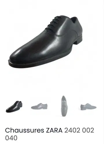 1회 사용, 컨디션 최상 자라 드레스 슈즈 내익 스트레이트 팁 가죽 블랙