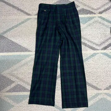 BARNSTORMER (바스토머) 남성 바지 그린 체크 빈티지