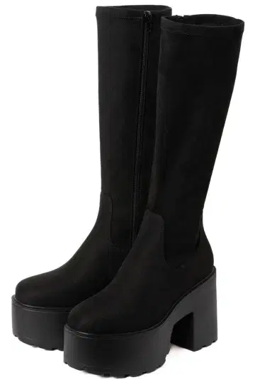 R&E 통굽 몰드 밑창 스트레치 롱 부츠