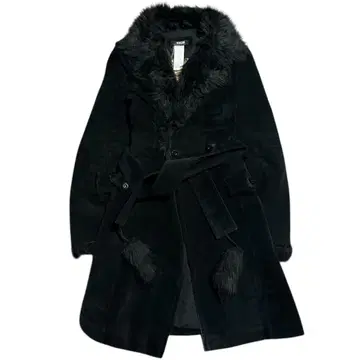 MORGAN pig leather fur long coat Y2K