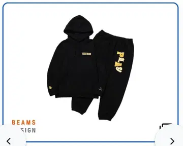GooglePlay x BEAMS 오리지널 로고 맨투맨 & 팬츠 [블랙]