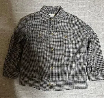 BEAMS BOY 체크 무늬 블루종 숏 기장