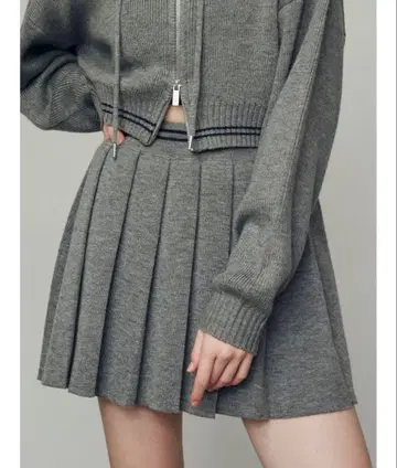 EMODA 츄즈 플리츠 니트 미니 스커트