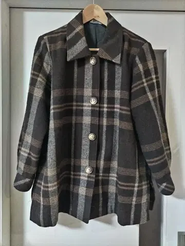 미세스 패션 Renaissance 울 체크 코트