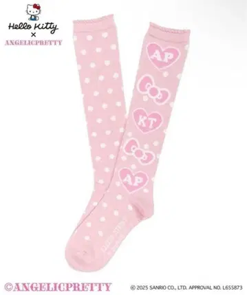 헬로키티 리본 하이삭스 핑크