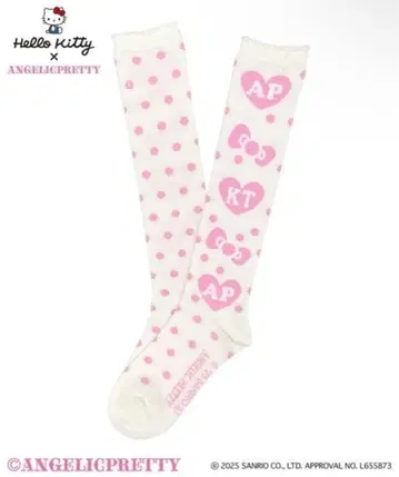 헬로키티 리본 하이삭스 시로 x 핑크 새상품