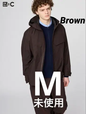 유니클로 유니클로C 블록 테크 후드티 브라운 M 마운틴 후드티