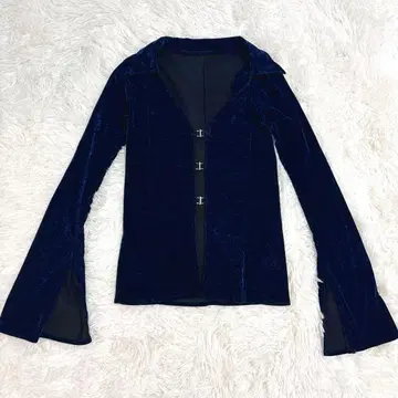 led.tokyo 벨로아 후크 가디건 네이비 긴팔 가디건