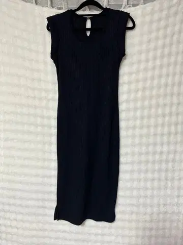 ROYALPARTY 리브 니트 슬리브리스 원피스