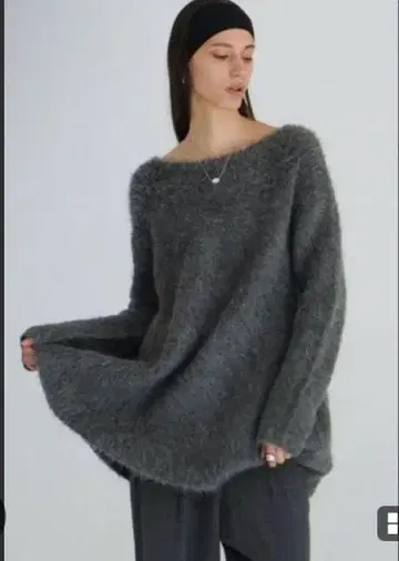 CLANE BOAT NECK SHAGGY KNIT ONEPIECE