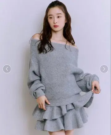 LILY BROWN 오프숄더 니트 셋업 미사용 새상품 릴리 브라운