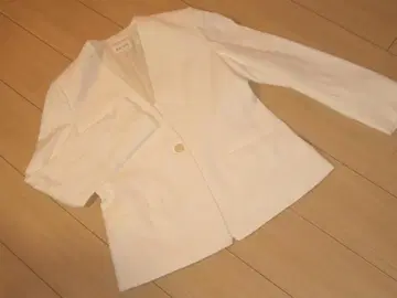 PLST 플라스테 노카라 스트레치 자켓 화이트 네이비 L